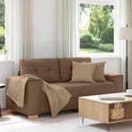 vidaXL Loveseat Bank Bruin 180x77x82 cm Stof, Verzenden, Nieuw, Stof