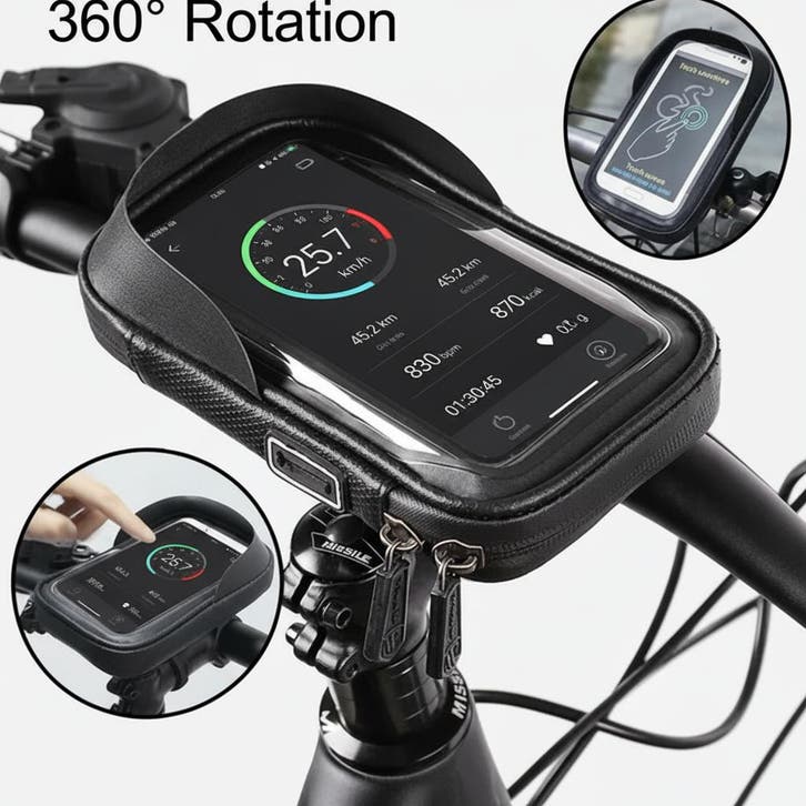 Telefoonhouder fiets – Waterdichte fietstas met zonneklep –, Telecommunicatie, Telefoonhouders, Ophalen of Verzenden