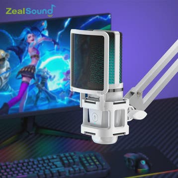 Zealsound RGB USB Condensator Microfoon met Verstelbare Arm, Muziek en Instrumenten, Microfoons, Verzenden, Nieuw