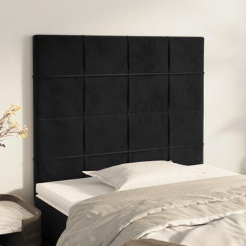 vidaXL Hoofdbord zwart 90x5x118/128 cm fluweel, Huis en Inrichting, Verzenden, Nieuw, Zwart, Stof