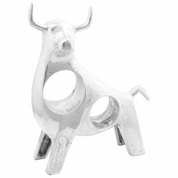 vidaXL Stierensculptuur Zilver 22 x 9,5 x 34 cm Aluminium, Verzenden, Nieuw