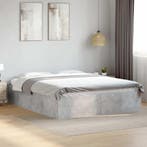 vidaXL Bedframe bewerkt hout betongrijs 150x200 cm, Verzenden, Overige maten, 200 cm, Grijs