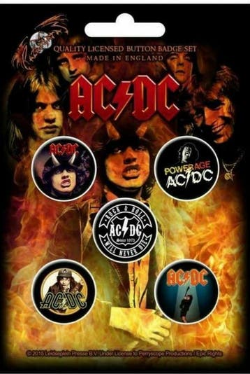 AC/DC button Highway To Hell 5-pack officiële merchandise, Ophalen of Verzenden, Nieuw, Gebruiksvoorwerp
