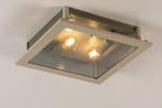 Rietveld Plafondlampen - Grijs, Beige, Zand - Glas, Metaal, Huis en Inrichting, Lampen | Plafondlampen, Verzenden, Nieuw