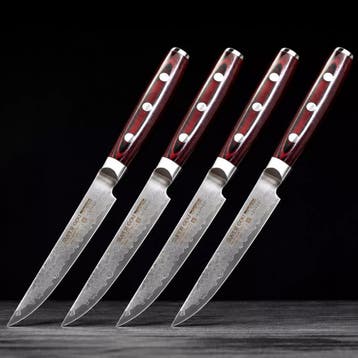 Yaxell Super Gou Steakmessenset 12 cm – 4-delig – 161 La, Ophalen of Verzenden, Nieuw, Overige materialen
