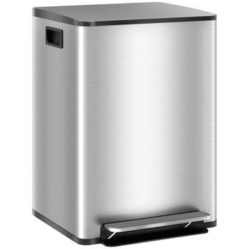 Vuilnisbak Met 2x20L Vakken, Soft-Close-deksel, Vingerafdruk, Doe-het-zelf en Verbouw, Hout en Planken, Verzenden, Nieuw