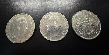 Duitsland, keizerrijk 5 Mark 3x 1899/1904 - Prussia,