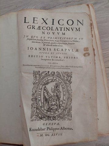 Johannes Scapula - Lexicon Graecolatinum - 1628