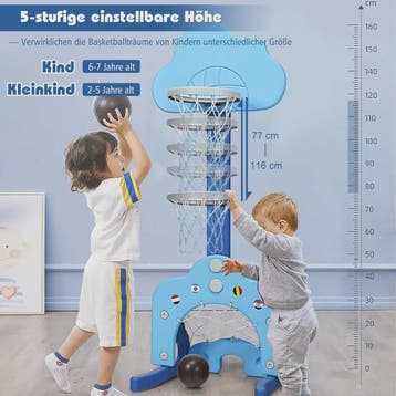 3-in-1 Kinder Speeltoestel: Basketbal, Voetbal & Golf met Ve, Sport en Fitness, Basketbal, Verzenden, Nieuw