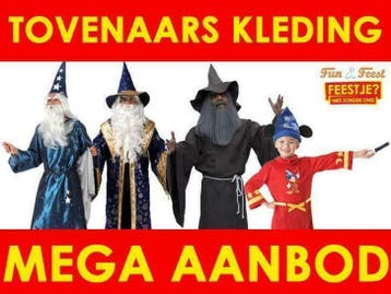 Tovenaar kleding - Mega aanbod tovenaars kostuums, Ophalen of Verzenden, Nieuw, Kleding