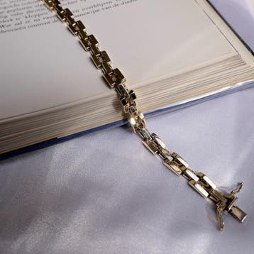 Gouden Bismarck schakelarmband, Ophalen of Verzenden, Gebruikt, Goud, Goud