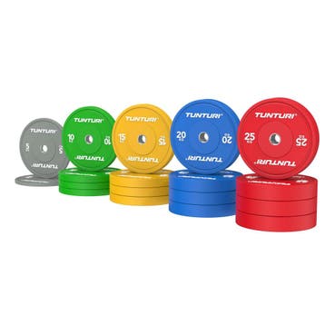 Tunturi Platinum Bumper Plate Color, 290kg, set, Verzenden, Nieuw