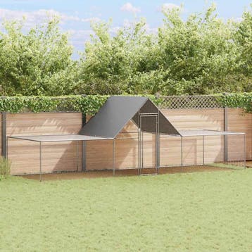 vidaXL Kippenren 6x2x2 m gegalvaniseerd staal, Verzenden, Nieuw