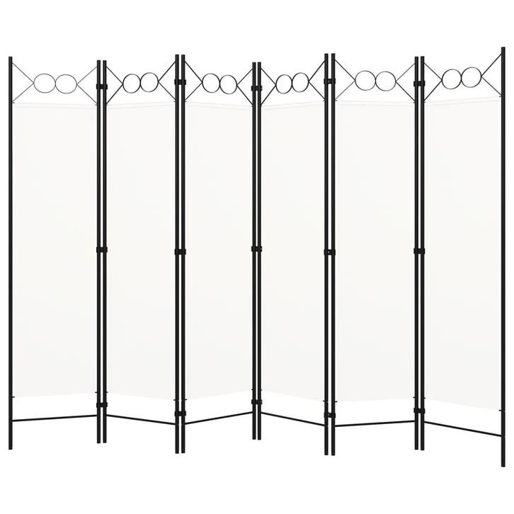 vidaXL Kamerscherm met 6 panelen 240x180 cm wit, Huis en Inrichting, Woonaccessoires | Kamerschermen, Nieuw, Verzenden