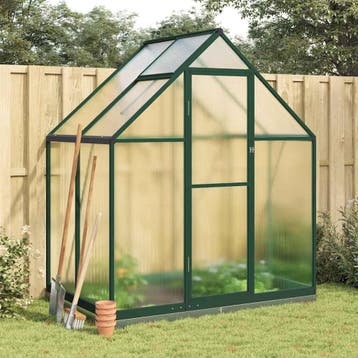 vidaXL Tuinkas met basisframe 169x114x202 cm aluminium groen, Verzenden, Nieuw
