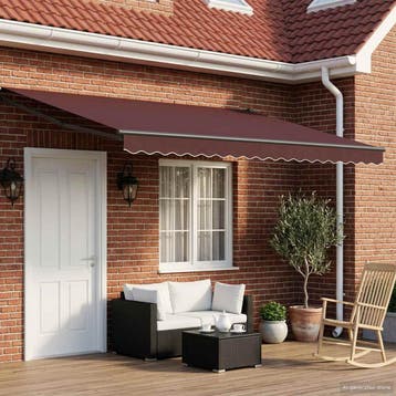 vidaXL Handbediende luifel met LEDs 4,5 × 3 m, Verzenden, Nieuw