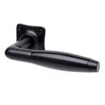 Retro Deurklink Klassiek mat zwart vierkante rozetten - d..., Ophalen of Verzenden, Nieuw, IJzer, Klink of Kruk