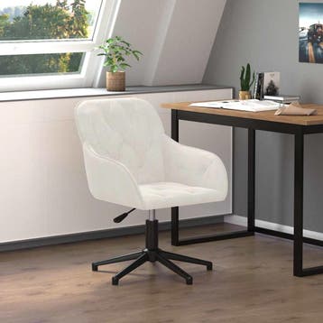vidaXL Kantoorstoel draaibaar fluweel crèmekleurig, Verzenden, Nieuw
