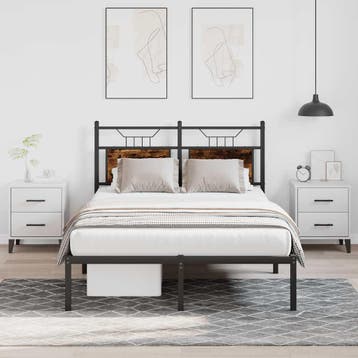 vidaXL Bedframe zonder matras hout gerookt eikenkleurig, Bruin, Verzenden, Nieuw, 190 cm of minder
