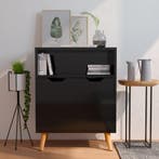 vidaXL Dressoir 60x30x72 cm bewerkt hout hoogglans zwart, Huis en Inrichting, Kasten | Dressoirs, Verzenden, Nieuw, 50 tot 100 cm
