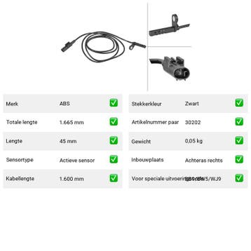 ABS-sensor Achteras rechts Volkswagen Kever 1303 LS, S 1.6, Verzenden, Nieuw, Volkswagen