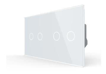 Livolo | Wit | 2+2 | Touch Dimmer Schakelaar, Ophalen of Verzenden, Nieuw, Schakelaar