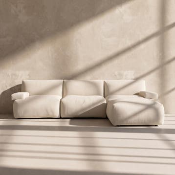 *WOONWINKEL* Modulaire Bank Met Hocker Creme, Verzenden, Nieuw