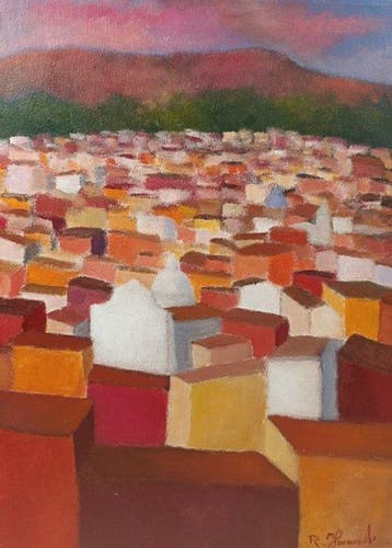 Raffaele Frumenti (1922-2002) - Case di una città, Antiek en Kunst