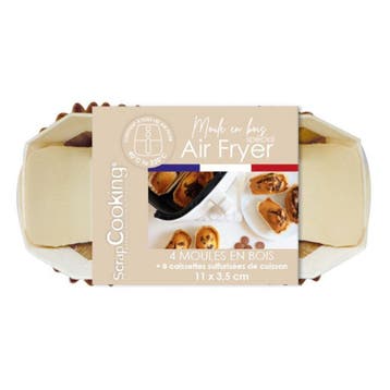 ScrapCooking Bakvorm Hout Rechthoek 11cm + Bakpapier 4st., Verzenden, Nieuw