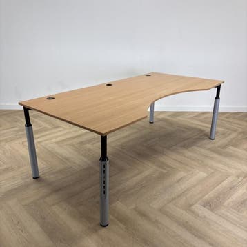 Wingbureau 200x100/80 cm, beuken - grijs, Huis en Inrichting, Bureaus, Ophalen of Verzenden, Gebruikt