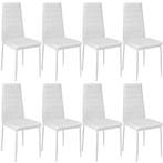 Eetkamerstoelen, kunstleer - wit, Set van 8, Huis en Inrichting, Stoelen, Verzenden, Nieuw