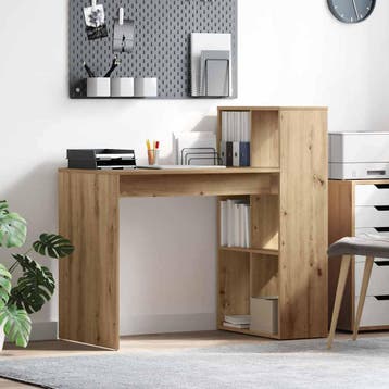 vidaXL Bureau Artisan Eiken Bewerkt hout 108 x 55 x 103.5 cm, Verzenden, Nieuw