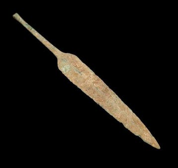 Bronstijd Brons Narrow Arrowhead - 142 mm (Zonder, Antiek en Kunst
