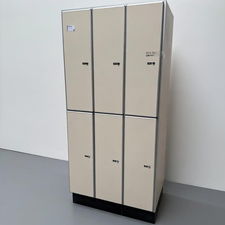 6-deurs Aestic houten locker - 197x93x62 cm, Huis en Inrichting, Kasten | Lockerkasten, Ophalen of Verzenden