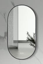 Spiegel 100 x 50 cm ovaal met ledverlichting en verwarming, Ophalen of Verzenden, Nieuw, Koper, Bad