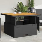 vidaXL Tuintafel 110x110x71 cm poly rattan en massief, Tuin en Terras, Tuintafels, Verzenden, Nieuw
