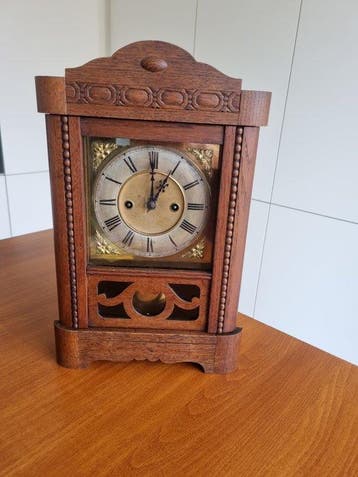 8 daags - Hac of junghans - Antiek Hout, Messing -, Antiek en Kunst, Antiek | Klokken