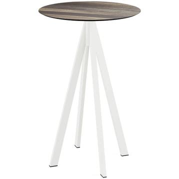 Statafel | INFINITY | HPL/RVS | Houtlook Blad | Wit Frame |, Verzenden, Nieuw in verpakking