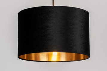 Rietveld Hanglampen - Zwart, Goud - Stof, Metaal, Verzenden, Nieuw