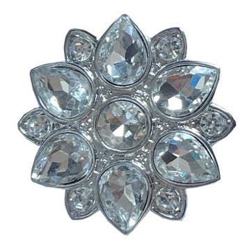 Fako Bijoux - Magneet Broche XL - Bloem Kristal Met Glas -, Verzenden, Nieuw