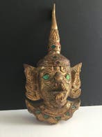 Garuda masker - sculptuur, Thais godheid - 30 cm - Hout,