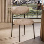 *WOONWINKEL* Beige Eetkamerstoel Met Ronde Zitting, Verzenden, Nieuw, Stof