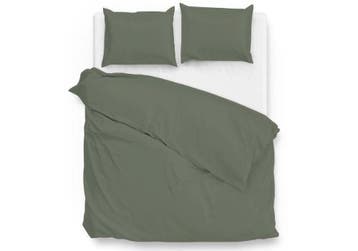 ZoHome Dekbedovertrek Satinado Army Green - 100% Katoen-Sati, Nieuw