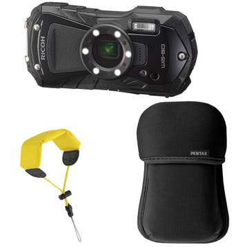 Ricoh WG-80 Zwart kit met tas en drijfriem, Ophalen of Verzenden, Nieuw