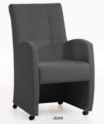 Eetkamerstoel Jean - eetkamerstoelen - Grijs, Nieuw, Grijs, Stof