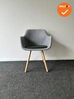 Vepa Felt vergaderstoel - Grijs met groene zitting, Vergader- of Presentatieruimte, Ophalen of Verzenden, Gebruikt, Stoel