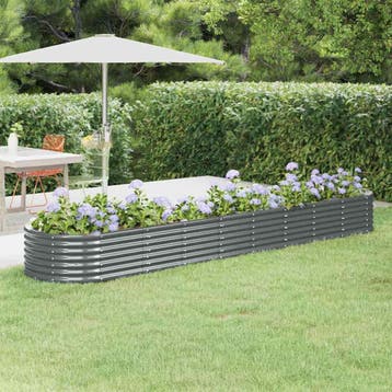 vidaXL Plantenbak 368x80x36 cm gegalvaniseerd staal, 100 cm of meer, Verzenden, Nieuw, Metaal