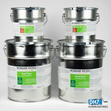 DHZ Duoflow UV | UV-stabiele PU BETONLOOK GIETVLOER, Doe-het-zelf en Verbouw, Verf, Beits en Lak, Ophalen of Verzenden, Nieuw