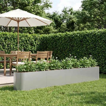 vidaXL Verhoogd Tuinbed Gegalvaniseerd staal 360 x 40 x 40, Verzenden, Minder dan 60 cm, Nieuw, Metaal
