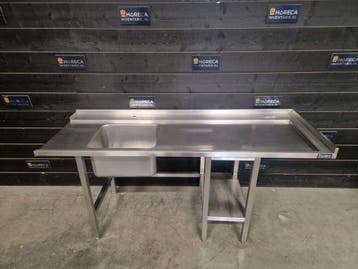 Aanvoertafel | RVS | 200 cm | rechts | horeca, Gebruikt, RVS Meubilair